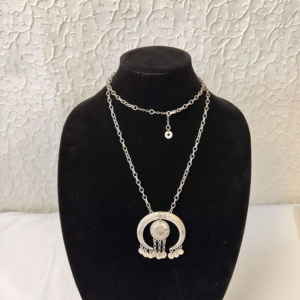 Karma Bella Women's Necklace Vintage Silver Tone Metal Western Cowgirl Hippy